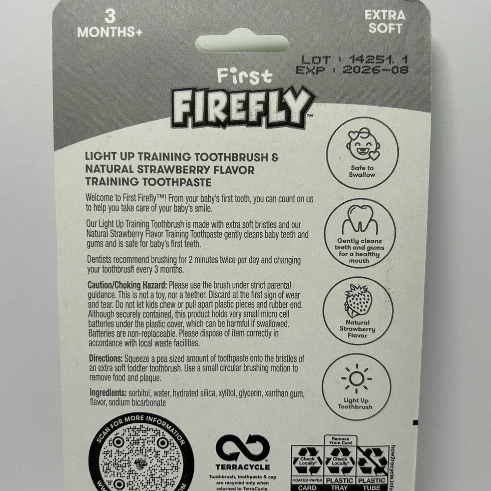 First Firefly Peppa Pig Training Kit‎ Light Up Timer Toothbrush Strawberry Paste
